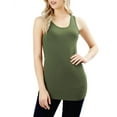 thumbnail image 1 of Womens Solid Basic Cotton Racerback Tank Top, 1 of 5