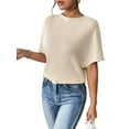 thumbnail image 1 of Womens Solid Batwing Sleeve Tee Summer Blouse For Women, 1 of 6