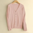 thumbnail image 1 of Womens Solid Button Down Long Sleeve Classic V Neck Knit Cardigan Sweater, 1 of 6