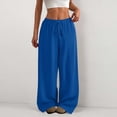 thumbnail image 1 of Womens Solid Casual Pants Straight Leg Lightweight Loose Trousers with Pockets, 1 of 6