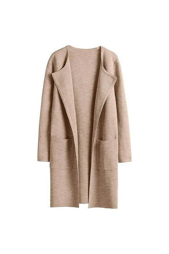 Womens Solid Color Cardigan Oversized Open Front Long Sleeve Lapel Casual Jacket 2023 Fall Coat Dressy Cardigan Leopard Print Womens Cardigan Sweater Sweater Taupe Tan Knitted Cardigan for Women