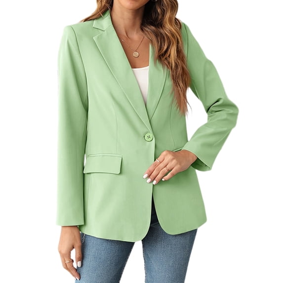 Womens Solid Color Casual Blazers Open Front Long Sleeve Work Office Jackets Blazer Coat