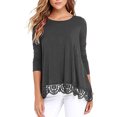thumbnail image 1 of Womens Solid Color Comfortable Loose T-Shirt Long Sleeve Blouse Casual Tops, 1 of 6