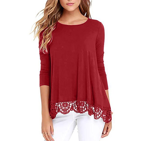 Womens Solid Color Comfortable Loose T-Shirt Long Sleeve Blouse Casual Tops