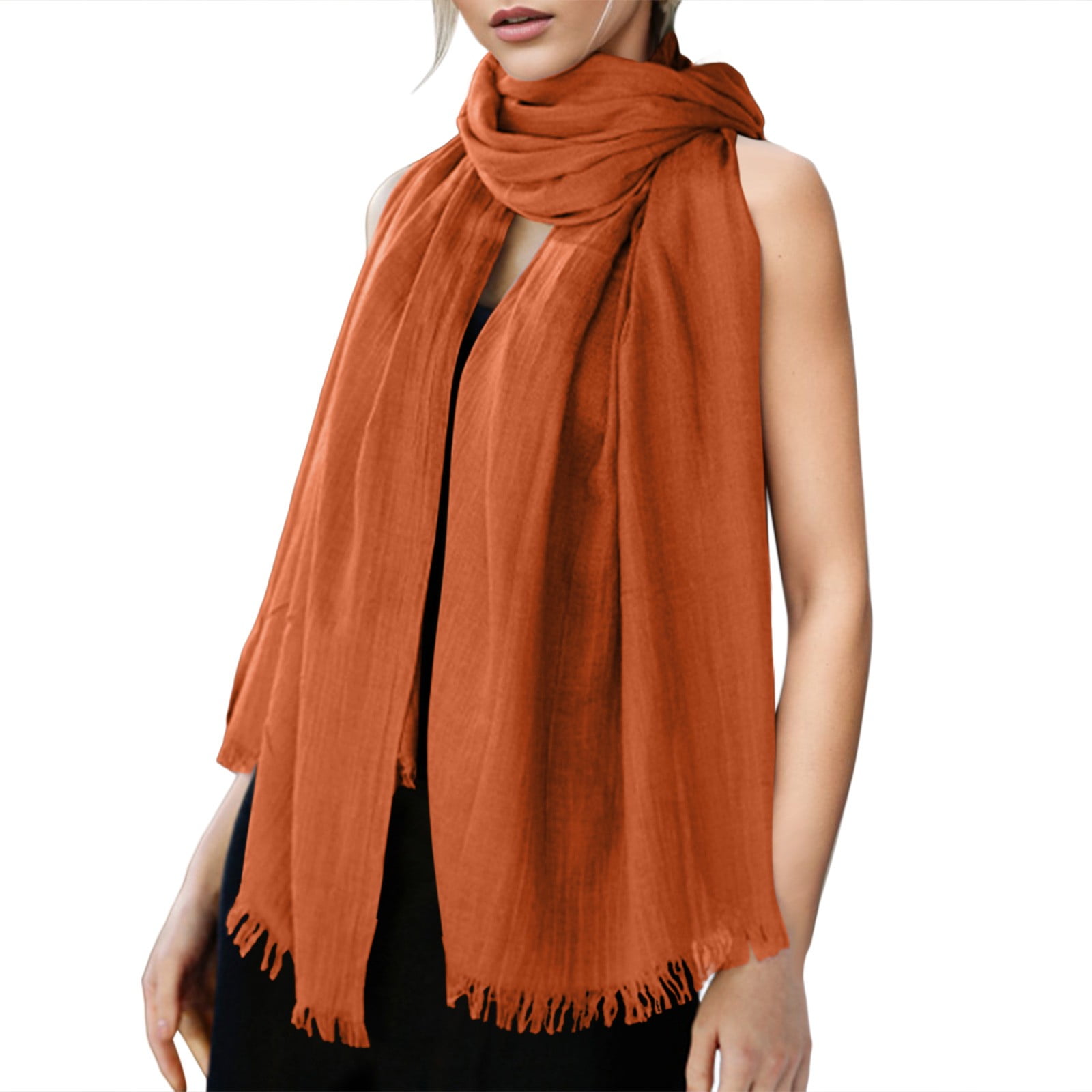 Womens Solid Color Cotton And Cute Hair Scarfs for Women Linen Scarf