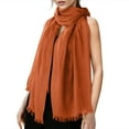 thumbnail image 1 of Womens Solid Color Cotton And Linen Scarf For All Season Beach Strip Scarf, 1 of 8