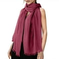 thumbnail image 1 of Womens Solid Color Cotton And Linen Scarf For All Season Beach Strip Scarf Designer Reversible Wrap Pistil Scarves Scarf with Ties Lavender Head Wrap Winter Hats And Scarves for Women Small Neck Scarf, 1 of 6