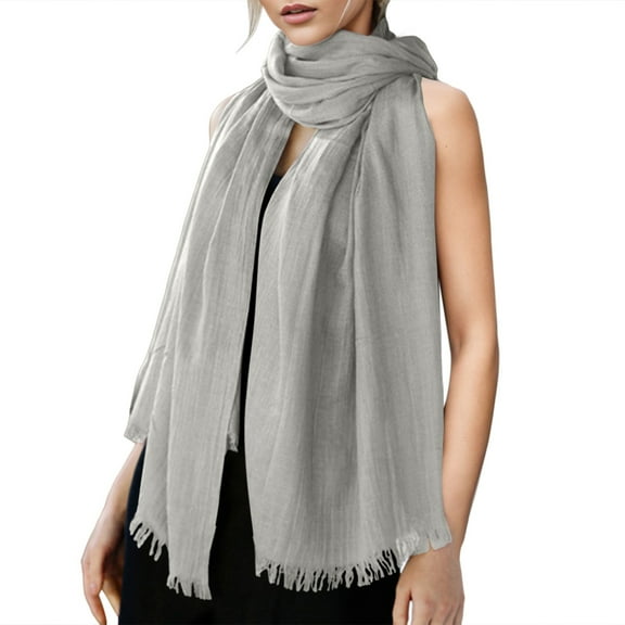 Womens Solid Color Cotton And Linen Scarf For All Season Beach Strip Scarf Designer Reversible Wrap Pistil Scarves Scarf with Ties Lavender Head Wrap Winter Hats And Scarves for Women Small Neck Scarf