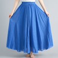 thumbnail image 1 of Womens Solid Color Half Skirt Elastic Waist A Line Skirt Long Half Skirt（95cm/37.4in） Pleated Skirt plus Size High Split Skirt Hot Skirt Plaid Skirt Women's Midi Skirt Sparkly Skirt And Top Set Light, 1 of 6