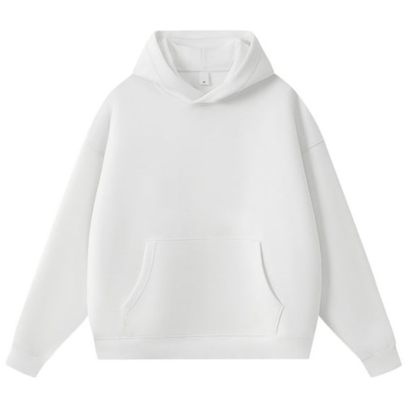 Womens Solid Color Hoodies Long Sleeve Unisex Sweatshirt Causal Outerwear Tops