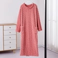 thumbnail image 1 of Womens Solid Color Nightgown Winter Loose Bathrobe Home Wear Nightgown, 1 of 3