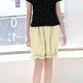 thumbnail image 1 of Womens Solid Color Pumpkin Shorts Elastic Waist Ruffled Lace Trim Bloomers Security Shorts, 1 of 6