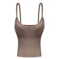 thumbnail image 1 of Womens Solid Color Racerback Push-Up Camisole - Bandeau Tank Top Soft Breathable Fabric Comfortable Inner Wear Everyday Layering Lingerie Coffee, 1 of 6