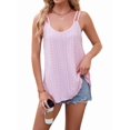 thumbnail image 1 of Womens Solid Color Round Neck Sleeveless Tank Top Basic Layering Undershirt Casual Pink XL, 1 of 9