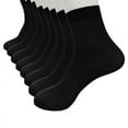 thumbnail image 1 of Womens Solid Color Sheer Ankle Socks Thin Breathable Lightweight Soft Stretchy 4 Pairs, 1 of 4