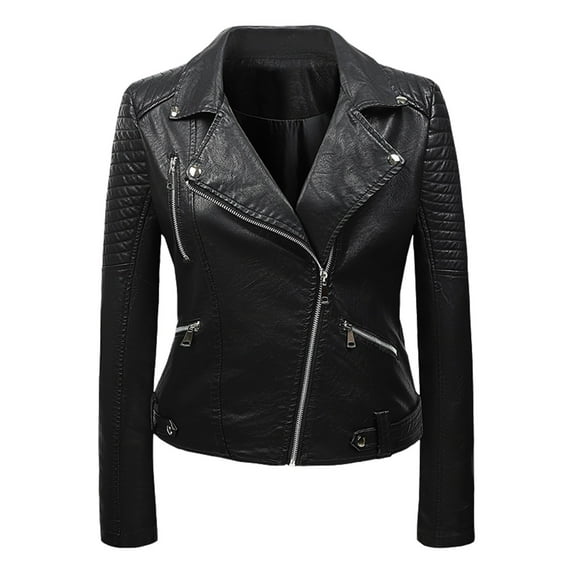 Womens Solid Color Short Leather Suit Pockets Leather Motorcycle Jacket Women Vest Coat Women Vest Jacket Warm Casual Jackets for Women Womens Turtleneck Hoodie Jackets Long Sleeve Casual Olive Vest