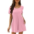 thumbnail image 1 of Jumpsuits for Women Dressy Solid Color Short Sleeved Round Neck Waistband Backless Short Sleeved Jumpsuit, 1 of 8