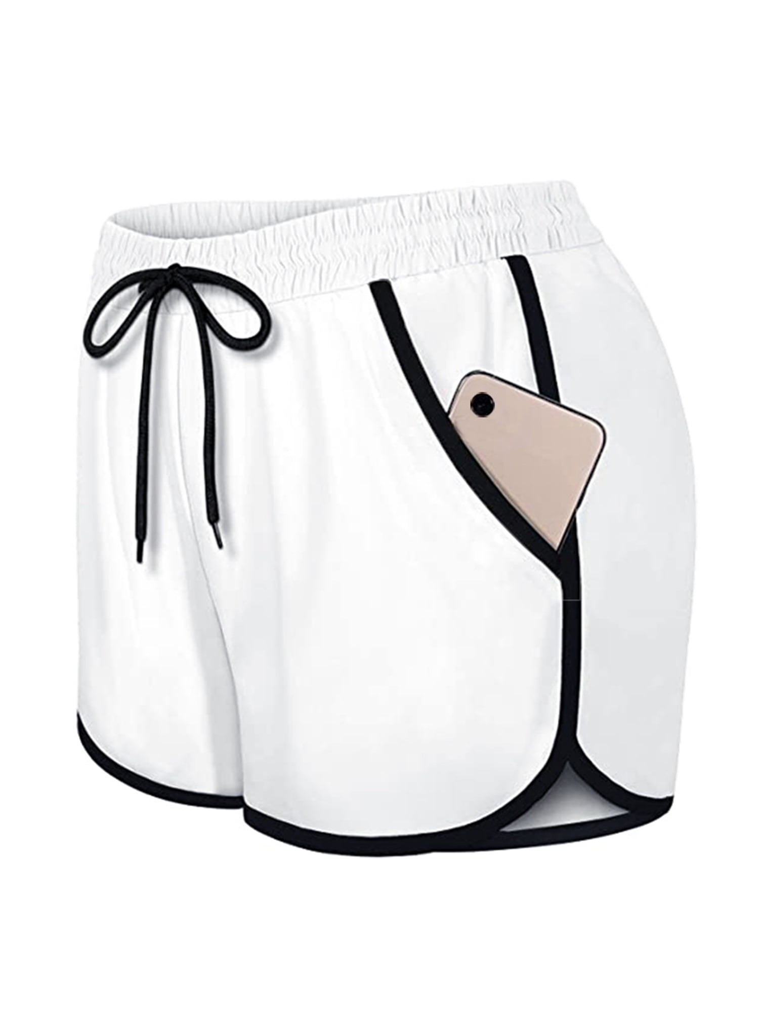 Womens Solid Color Shorts Plus Size Shorts Relaxed Fit Shorts Mid Waist