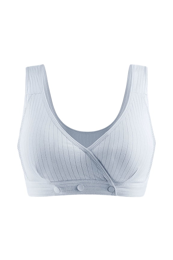 Womens Solid Color Vest Type No Steel Ring Bra, Gathering Underwear, Cross Back Support Intimate Apparel