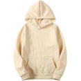 thumbnail image 1 of Womens Solid Hoodies Casual Fashionable Long Sleeved Hooded Pocket Top Long Sleeve Solid Color Hooded Pullover Sweatshirts Blouse Comfy Outfits Y2K Clothes, 1 of 4
