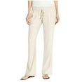 thumbnail image 1 of Womens Solid Linen Pants Mid Rise Drawstring Straight Long Pants Casual Loose Fit Comfy Lounge Trousers with Pockets, 1 of 7