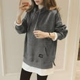 thumbnail image 1 of Womens Solid Long Sleeve Irregular Sweatshirt Loose Print Pullover Tops Blouse Oversize Hoodies Women Softy Sweat Shirt Womens Zippe Hoodies Snap Front Hoodie Hoodie Womens Athletic Hoodie Hooded Thin, 1 of 8