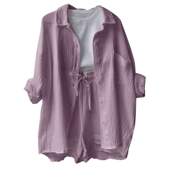 Womens Solid Long Sleeve Shirt High Waist Drawstring Shorts Casual Tank Set Lap Swimming Suit for Women Youth Boys Swimsuit Swimsuit Cover up Women Pool Sheer Cover up Fall Bodysuit Tops for