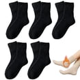 thumbnail image 1 of Womens Solid Mid Calf Socks, 5 Pairs Cozy Fall Socks for Women, Winter Soft Thermal Cotton Knit Socks(D), 1 of 7