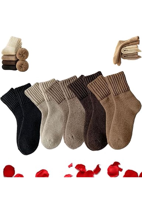 Womens Solid Mid Calf Socks for Fall and Winter, Ladies Cozy Casual Retro Soft Comfy Warm Thick Cute Knit Crew Socks