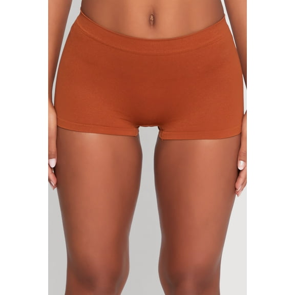 Womens Solid Seamless Boyshort Panty
