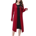 thumbnail image 1 of Womens Solid Soft Stretch Cardigan Trendy Lightweight Fall Clothes Duster Cardigans Long Sleeve Open Front Outerwear, 1 of 6