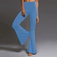 thumbnail image 1 of Womens Solid Sport Length Full Casual Pants Flare Leg High Waist Trousers Women's Pants Suit Casual Womens Pants Casual Petite Women's Pants Casual plus Size Dress Pants for Women Business Casual Long, 1 of 6