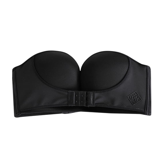 Sunshuilll Women's Big & Tall Strapless Rimless Dress Bras, Black