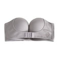 thumbnail image 1 of Sunshuilll Women's Big & Tall Solid Strapless Rimless Dress Bra, Gray, 1 of 7