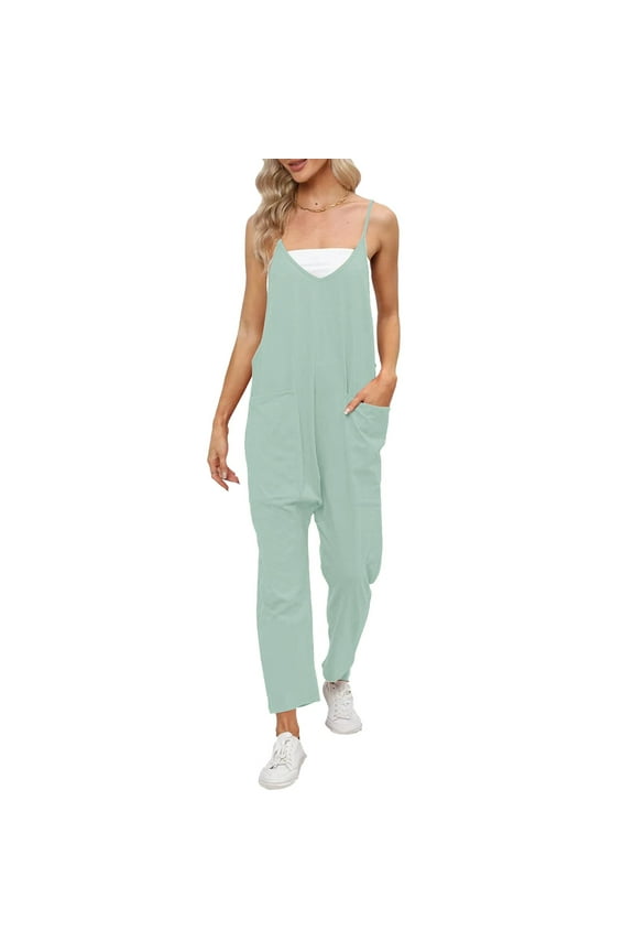 Womens Solid Suspenders Casual Pants Jumpsuit Casual Pocket Jumpsuit Short Summer Dress New Years Eve Jumpsuit Overall Gasket Prom Jumpsuits And Rompers for Juniors Sequin Full Body Rompers Stylish