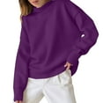 thumbnail image 1 of Womens Solid Sweatshirt Crew Neck Tops Long Sleeve Pullover Sweater Blouses Lounge Warm Thermal Sweatshirt Fall Outfits 2025 Loose Fit Clothes, 1 of 6