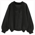 thumbnail image 1 of Womens Solid Sweatshirt Oversize Sweatshirts V Neck Long Sleeve Pullover Top Juniors Sweaters N Athletic Full Zip Hoodie Women Light Outfits Women Colla Pullover Women Christmas Jacket Women, 1 of 3