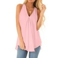 thumbnail image 1 of ibuvkizy Womens Tank Tops Loose Fit Clearance Cute Summer Tops for Women,Womens Solid Tank Tops Sleeveless V-Neck Base Shirt Summer Casual Tees, 1 of 5