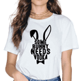 thumbnail image 1 of Womens Some Bunny Needs Vodka T Shirt Gift Funny Easter Drinking Tee For Guys, 1 of 5