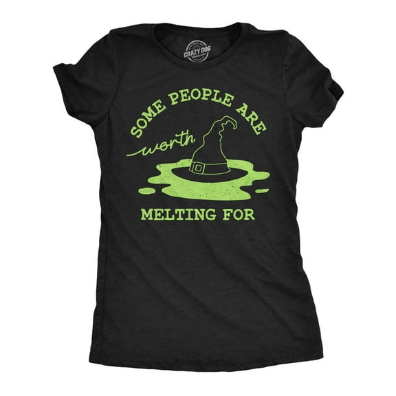 Womens Some People are Worth Melting for T Shirt Funny Halloween Shirt Witchy Tee for Ladies Womens Graphic Tees