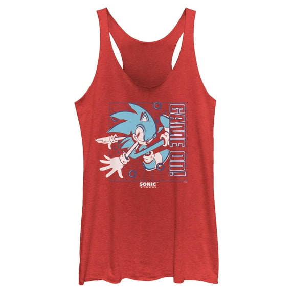 Womens Sonic the Hedgehog Game On Pose Racerback Tank