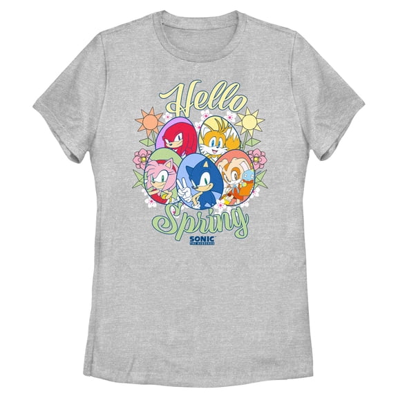 Womens Sonic the Hedgehog Hello Spring Faces T Shirt