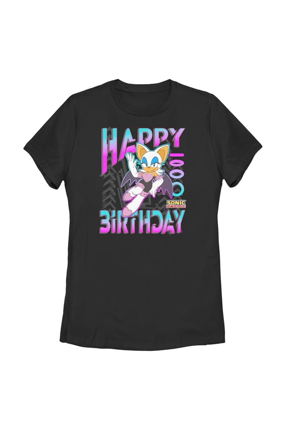 Womens Sonic the Hedgehog Rouge Happy Birthday T Shirt
