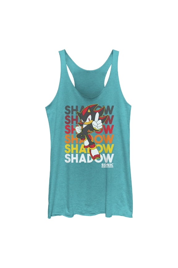 Womens Sonic the Hedgehog Shadow Stack Racerback Tank