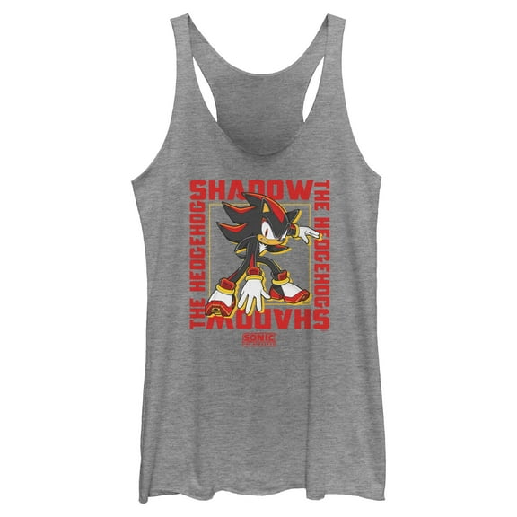 Womens Sonic the Hedgehog Shadow Text Frame Racerback Tank