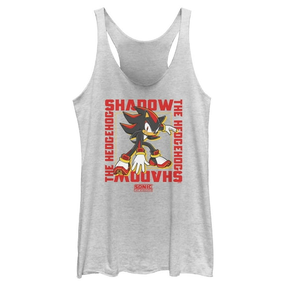 Womens Sonic the Hedgehog Shadow Text Frame Racerback Tank
