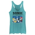 thumbnail image 1 of Womens Sonic the Hedgehog Trio Group Shot Racerback Tank, 1 of 4
