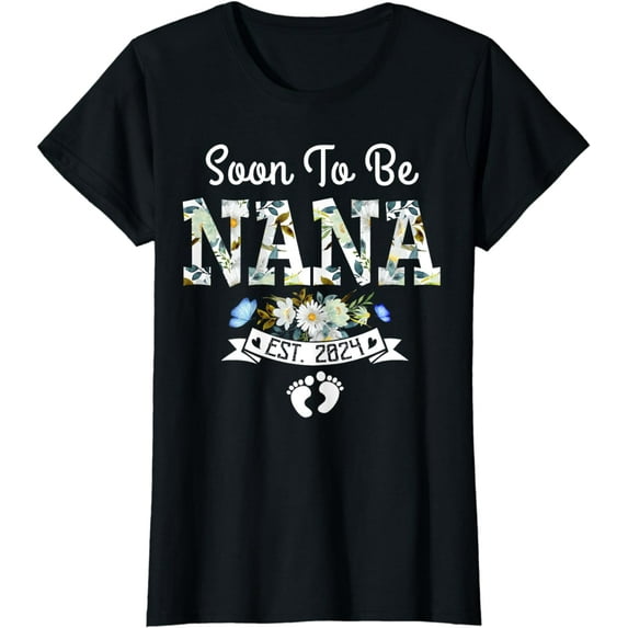 Womens Soon to be Nana 2024 Mothers Day First Time Mom Pregnancy T-Shirt