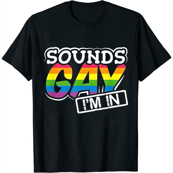 Womens Sounds Gay I'm In Rainbow Pride Design Gift T-Shirt Black 2X-Large