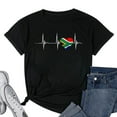 thumbnail image 1 of Womens South Africa Heart South African Heartbeat EKG Pulse African T-Shirt Black X-Large, 1 of 5